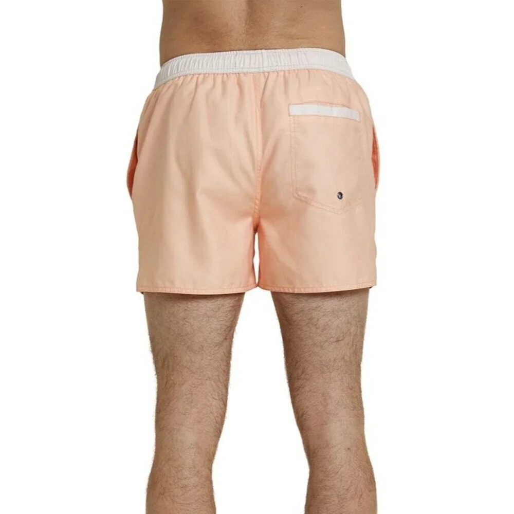 Native Youth Men's Floral Elastic waistband Swim Shorts Trunk Peach 30